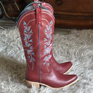 Women’s Burgandy red Embroidered Western Cowboy Boots